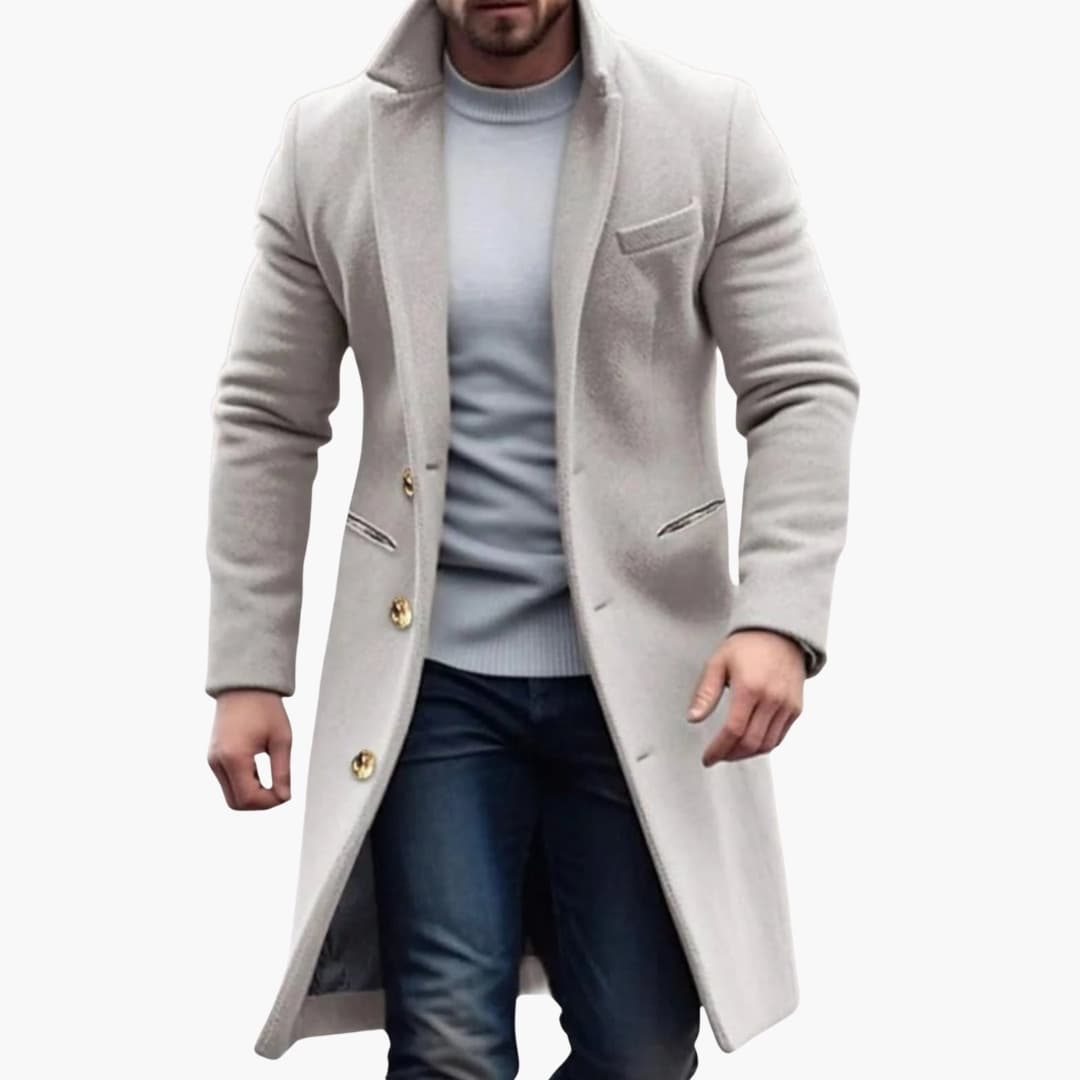 Herren Langmantel – Knopfleisten-Stil