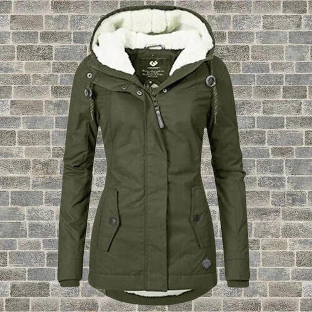 Damen-Wintermantel mit Kapuze