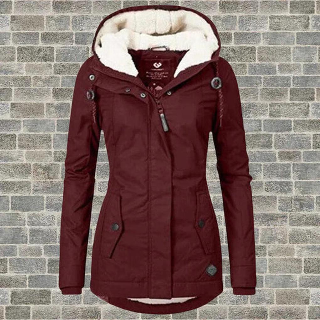 Damen-Wintermantel mit Kapuze