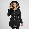 Damen-Parka mit gefütterter Kapuze und Kordelzug in der Taille