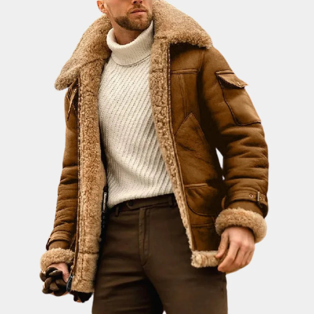 Leder-Winterjacke