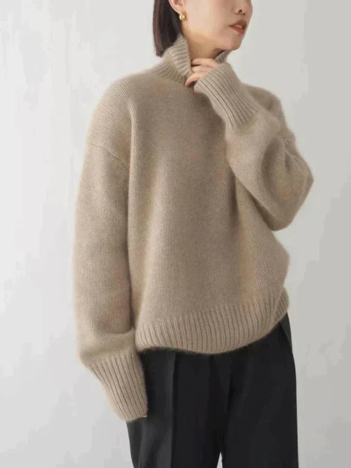 Luxuriöser Rollkragenpullover aus feiner Wolle für Damen