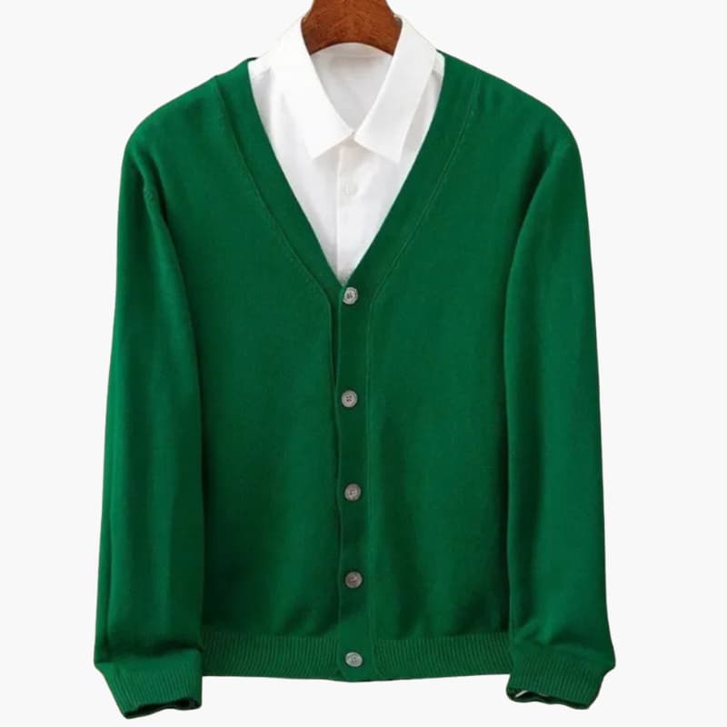 Herren V-Ausschnitt Knopf-Front Cardigan – Klassische Strickschicht