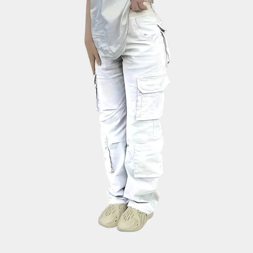 Hoch taillierte Cargohose für Damen