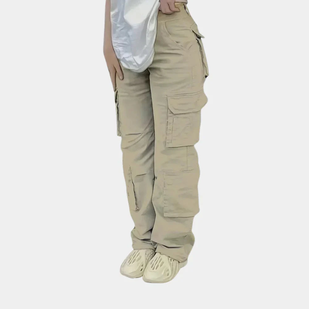 Hoch taillierte Cargohose für Damen