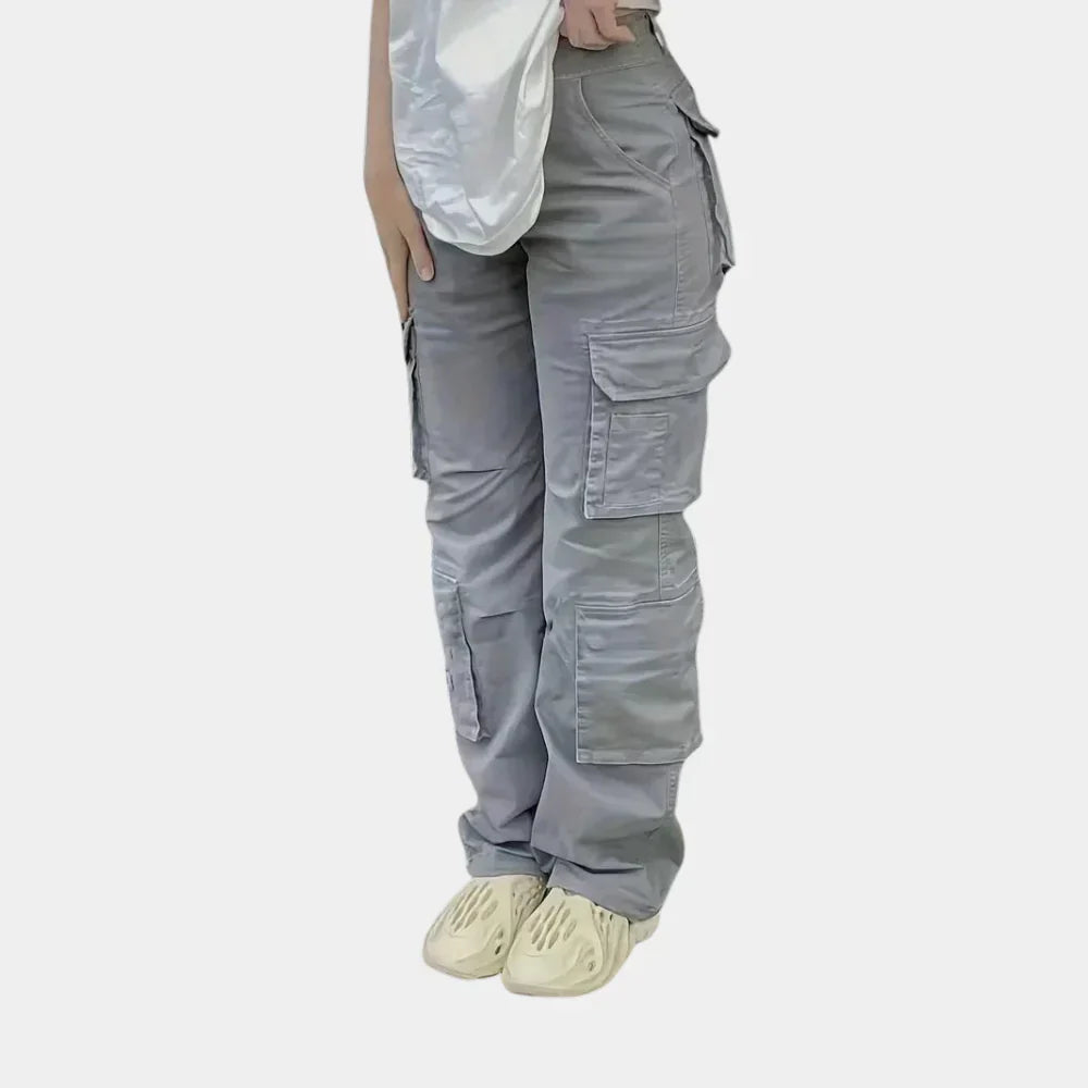 Hoch taillierte Cargohose für Damen