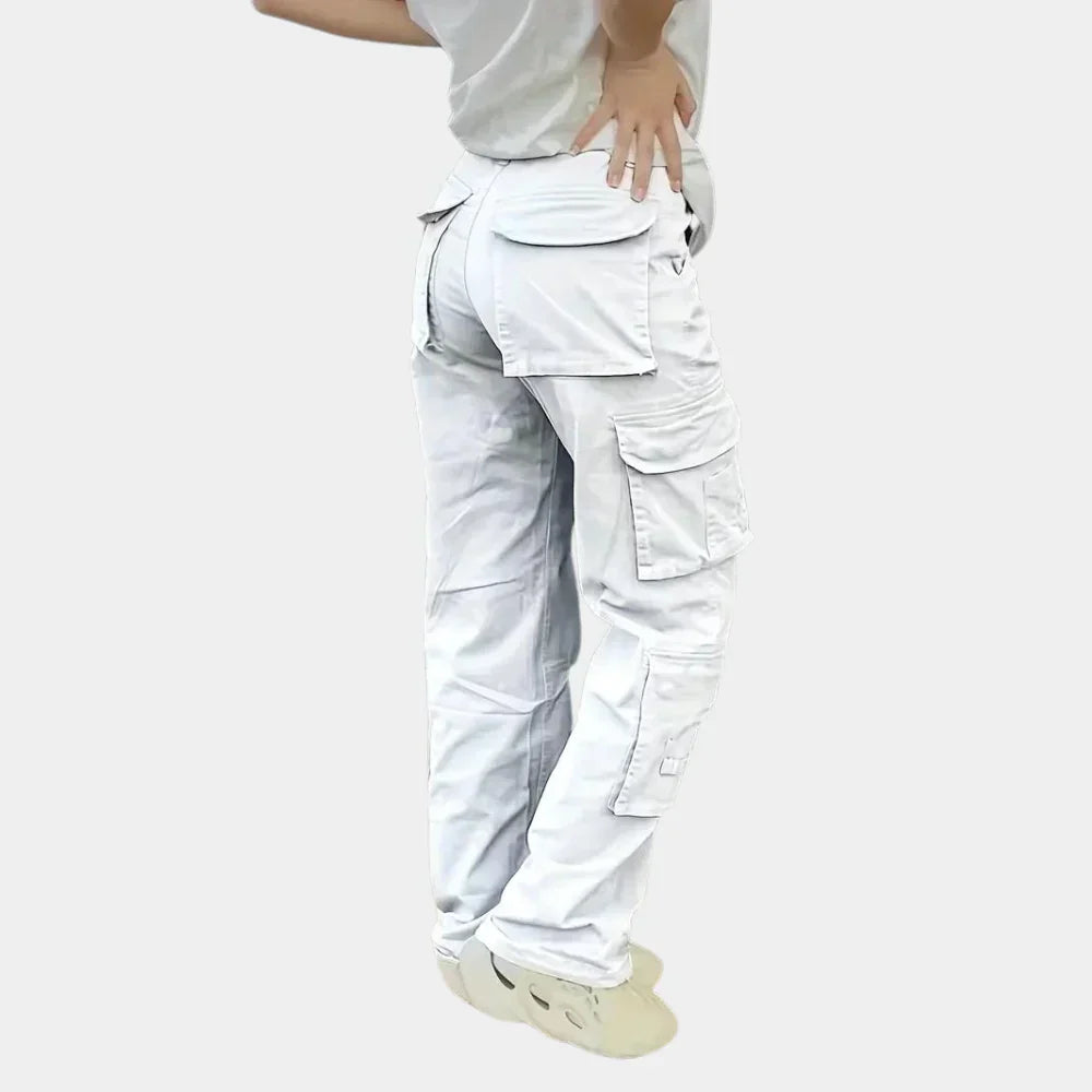 Hoch taillierte Cargohose für Damen
