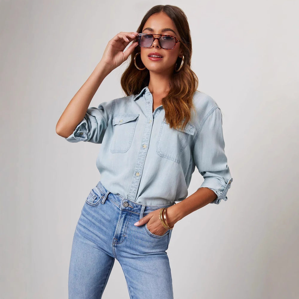 Übergroßes Vintage-Jeanshemd