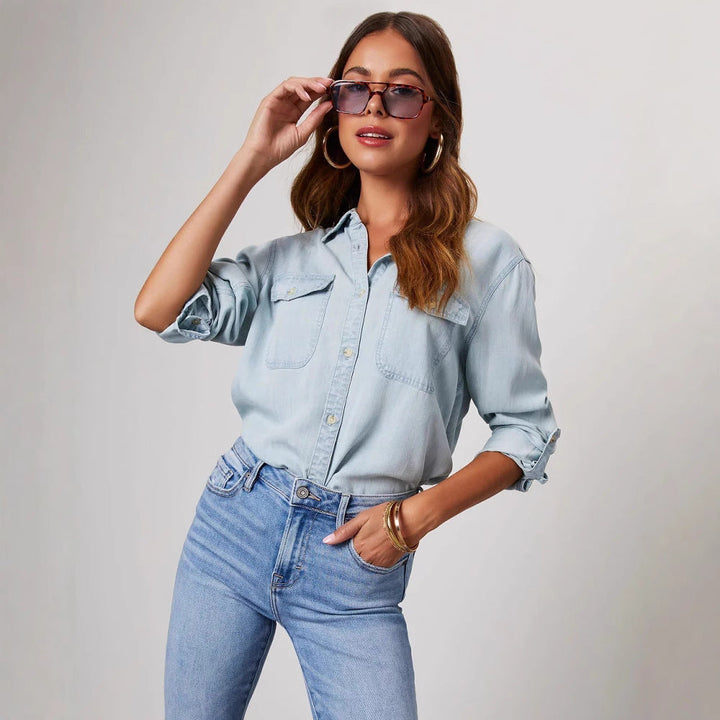 Übergroßes Vintage-Jeanshemd