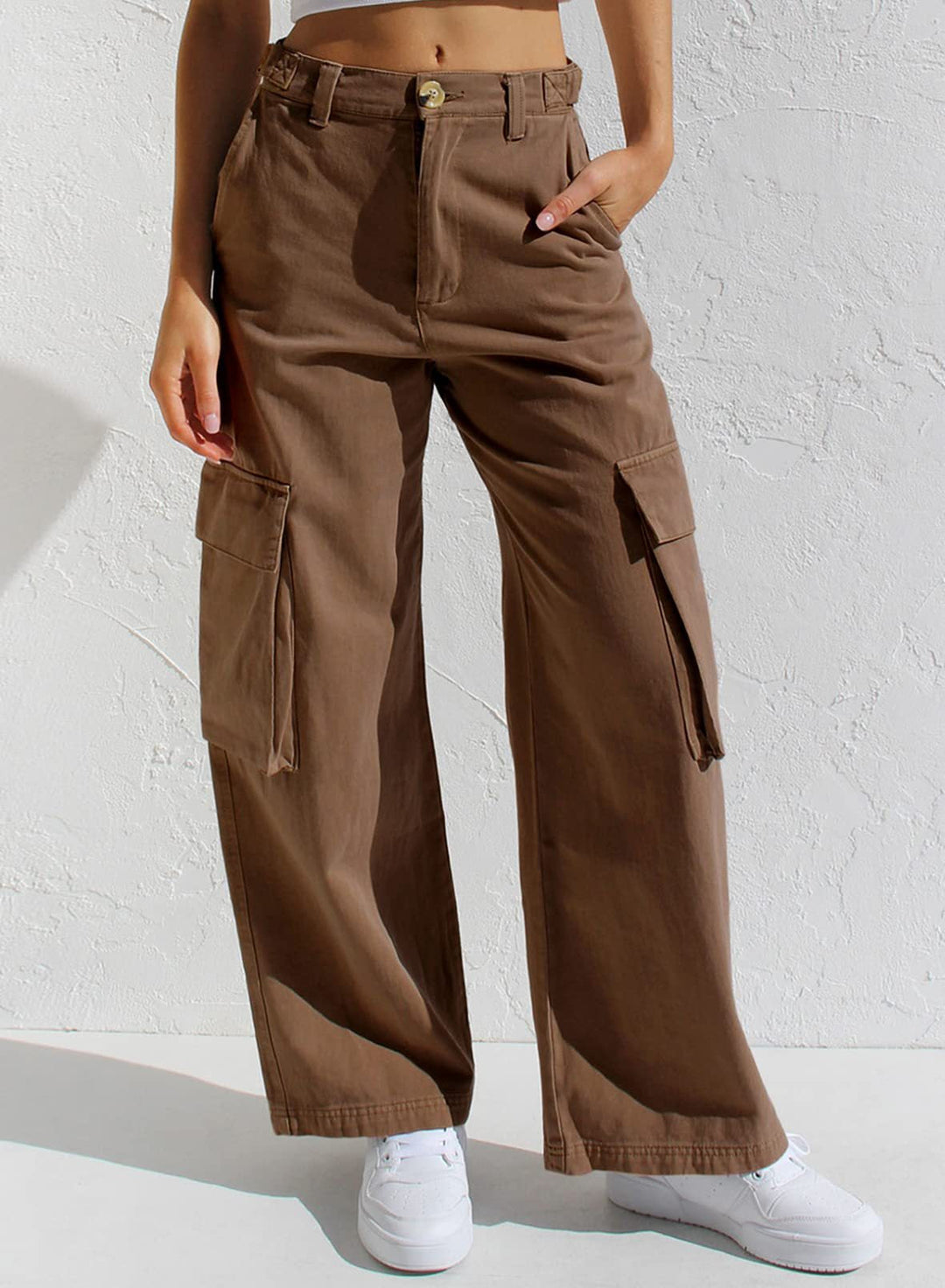 Trendige Cargo-Jeans mit hoher Taille für Damen