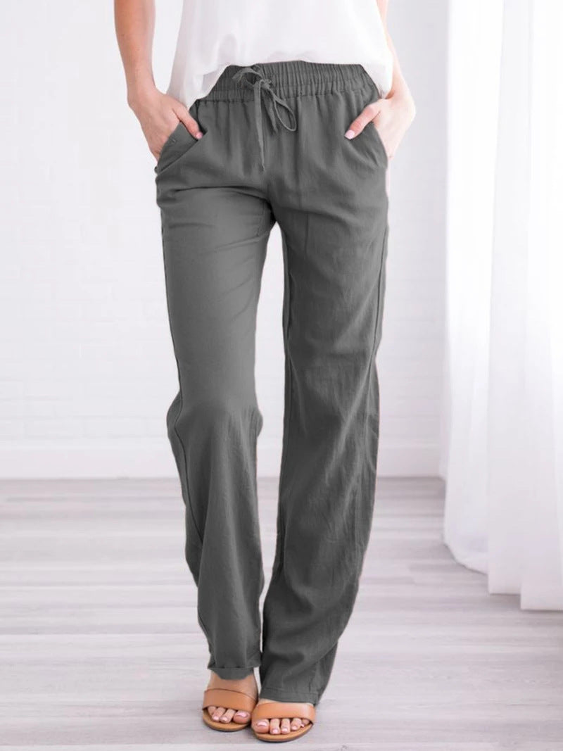 Luftige Baumwoll-Leinenhose für Damen