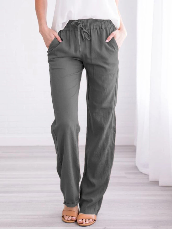Luftige Baumwoll-Leinenhose für Damen
