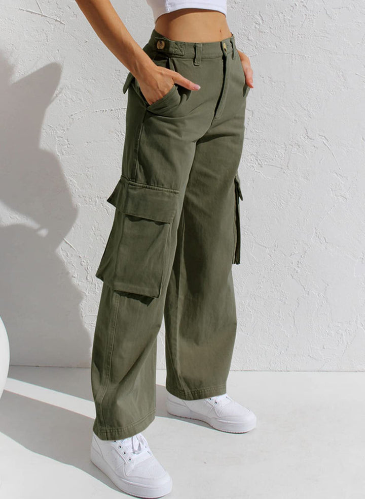 Trendige Cargo-Jeans mit hoher Taille für Damen