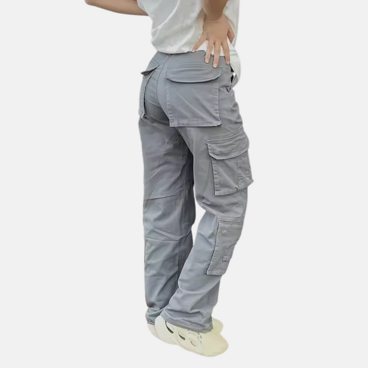 Hoch taillierte Cargohose für Damen