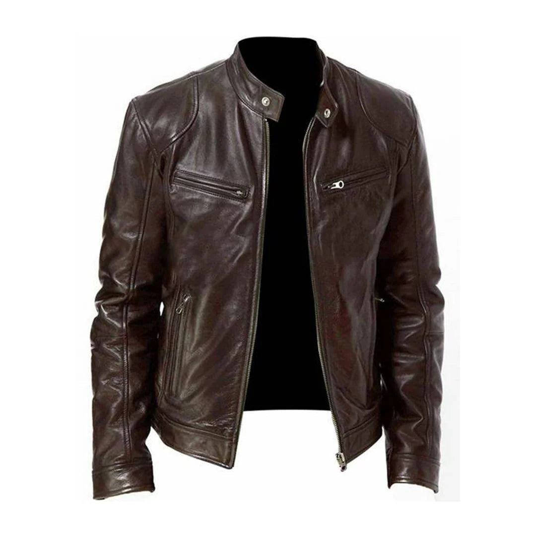 Klassische Herrenjacke aus Leder