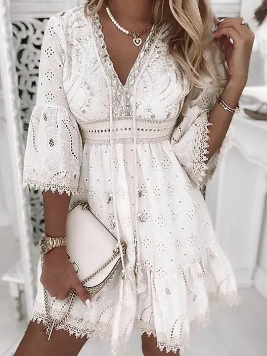 Boho-Sommerkleid mit Stickerei