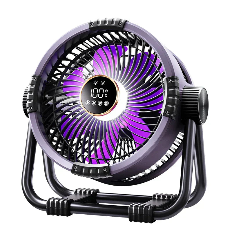 Campingventilator 20000 mAh mit 4 Geschwindigkeiten und LED-Licht
