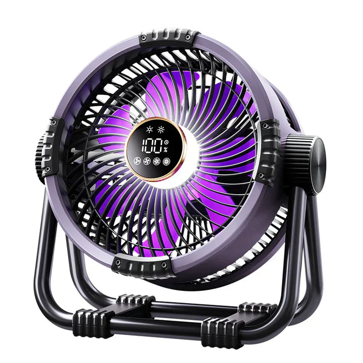 Campingventilator 20000 mAh mit 4 Geschwindigkeiten und LED-Licht