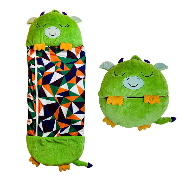 Schlafsack und Kuscheltier in einem