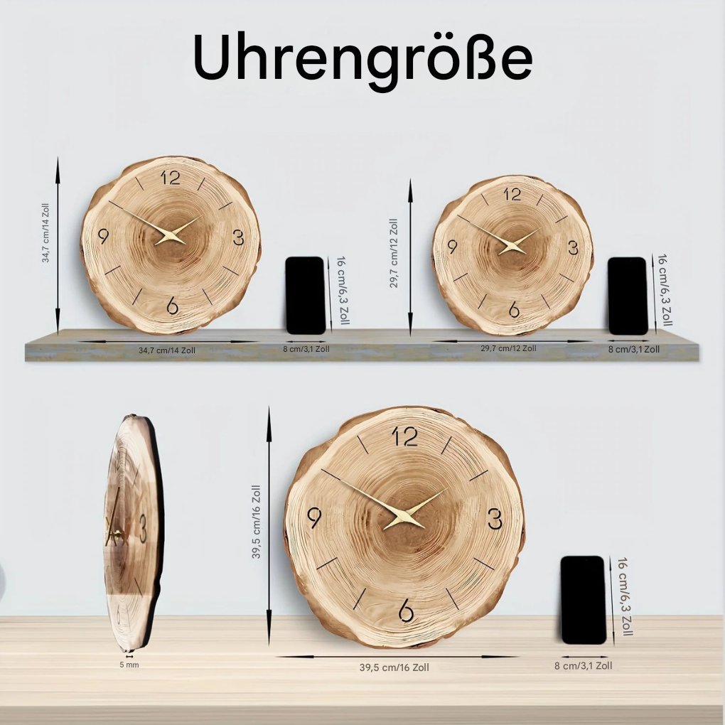 Leise Wanduhr aus Holz