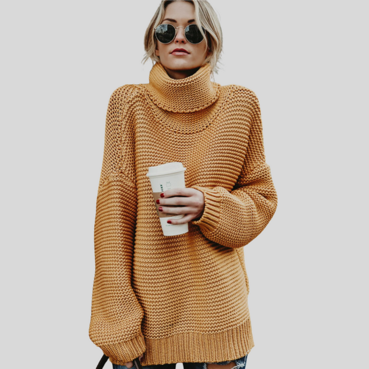Luxuriöser Strickpullover mit Rollkragen für Damen
