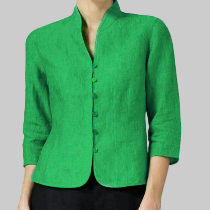 Damen Stehkragenbluse