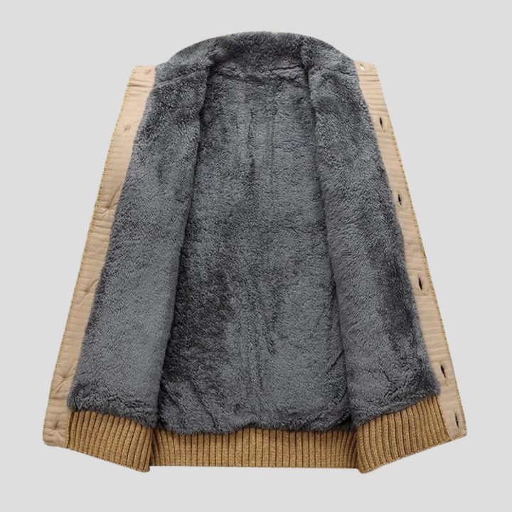 Herren-Strickjacke mit Plüschfutter