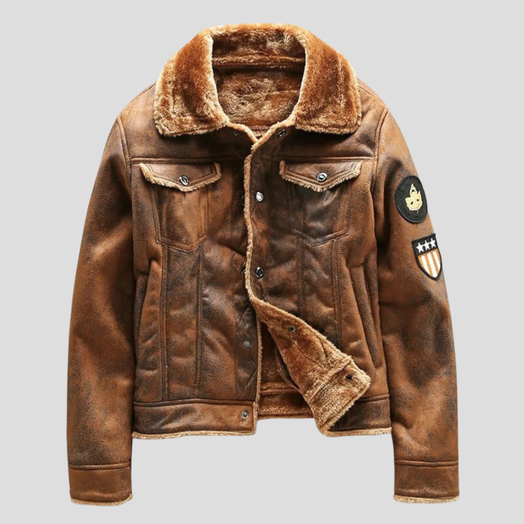 Bikerjacke aus Wildleder für Herren