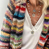 Langarm-Strickjacke für Damen mit Streifenprint