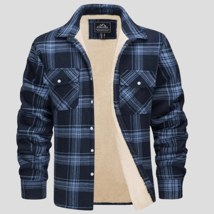 Karierte Jacke mit Fleecefutter für Herren