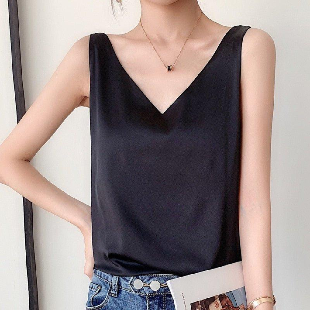 Tanktop mit Seidenriemen