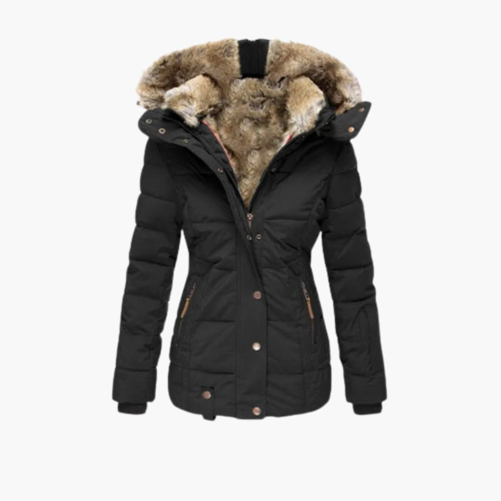 Damenjacke mit geprägter Oberfläche und Verschlüssen