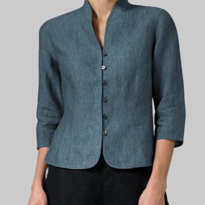 Damen Stehkragenbluse