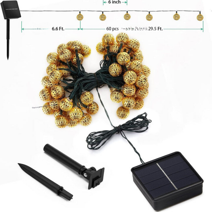 Wasserabweisende Solar-Lichterkette im marokkanischen Stil