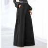 Einfarbige Damenhose mit weitem Bein