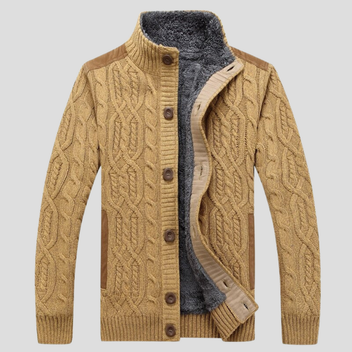 Herren-Strickjacke mit Plüschfutter
