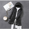 Lange Daunenjacke mit abnehmbarer Kapuze für Damen