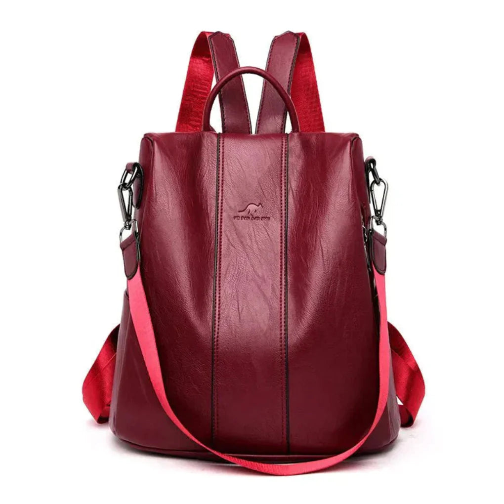 Diebstahlsicherer Lederrucksack für Damen