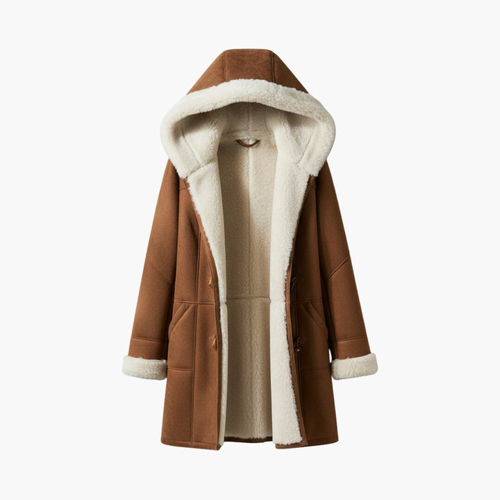 Damen-Hoodie-Mantel – Knopfverschluss-Style