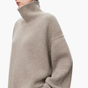 Damen Oversized Hoher Kragen Pullover – Entspanntes Strick-Layer