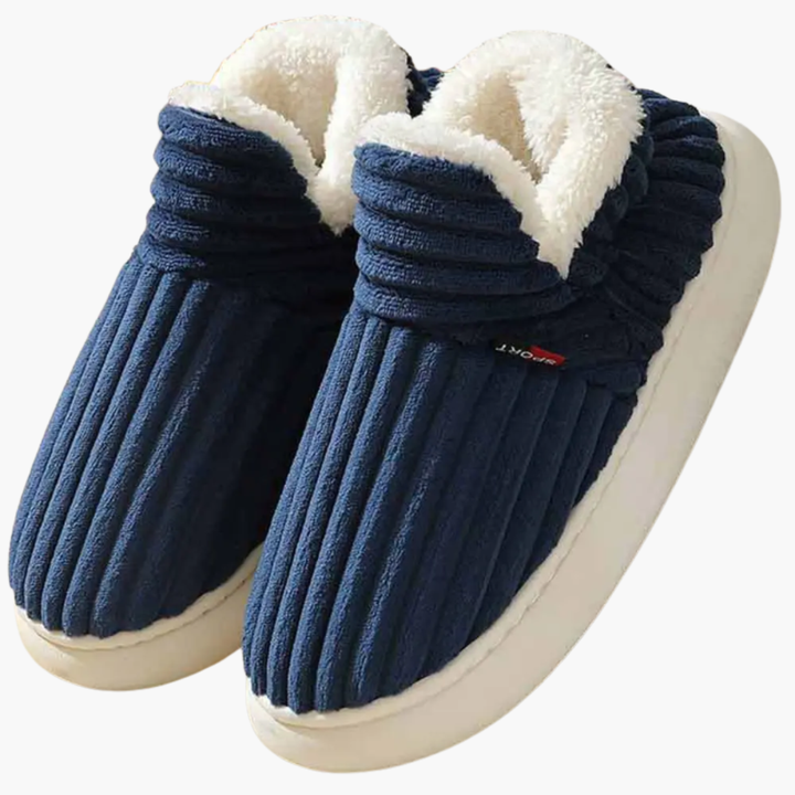 Damen Plüsch Hausschuhe – Gerippte Indoor-Schuhe