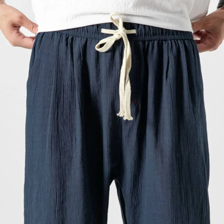 Bequeme Hose für Herren aus Baumwollmischung und Leinen