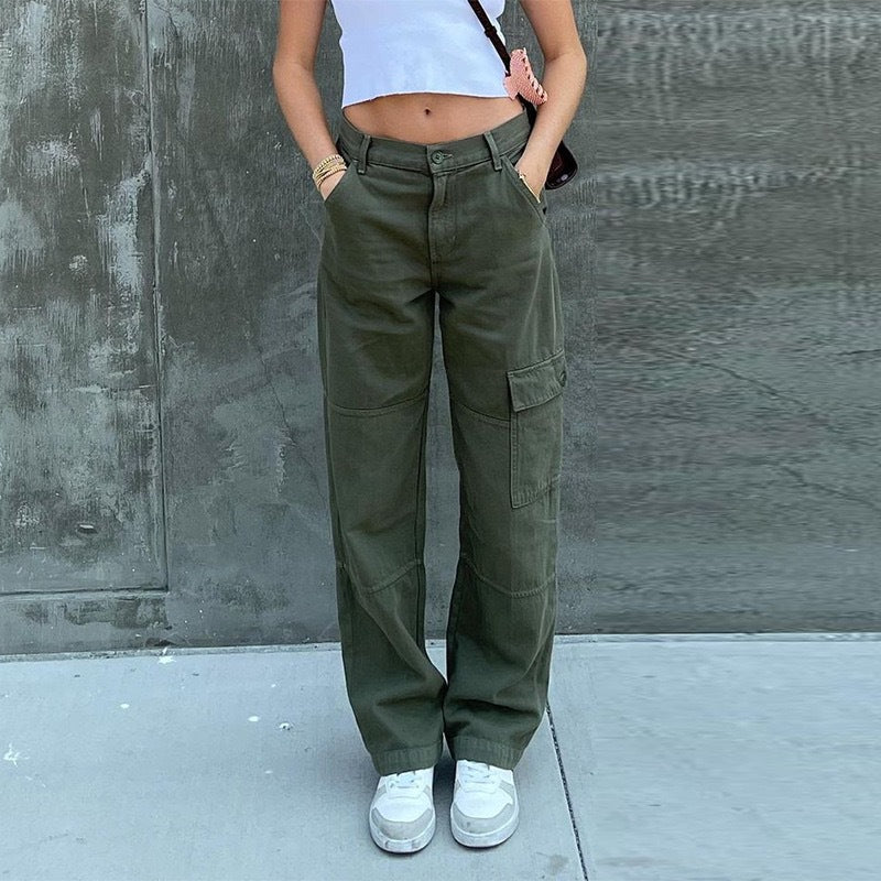 Trendige Cargo-Jeans mit hoher Taille für Damen
