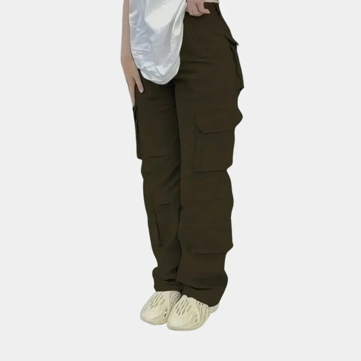 Hoch taillierte Cargohose für Damen