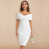 Off-Shoulder-Kleid mit V-Ausschnitt und Bandage-Optik
