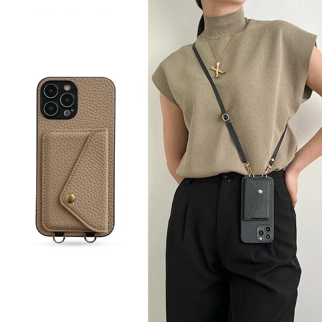 Leder-Umhängetasche fürs Handy