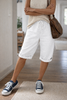 Damen-Bermudashorts mit verstellbarem Kordelzug, knielang
