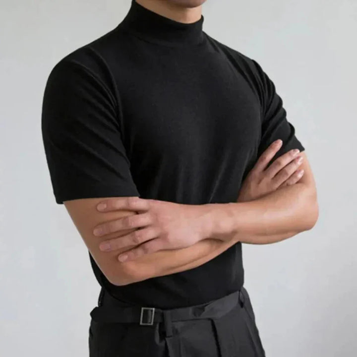 Herren-T-Shirt mit hohem Kragen