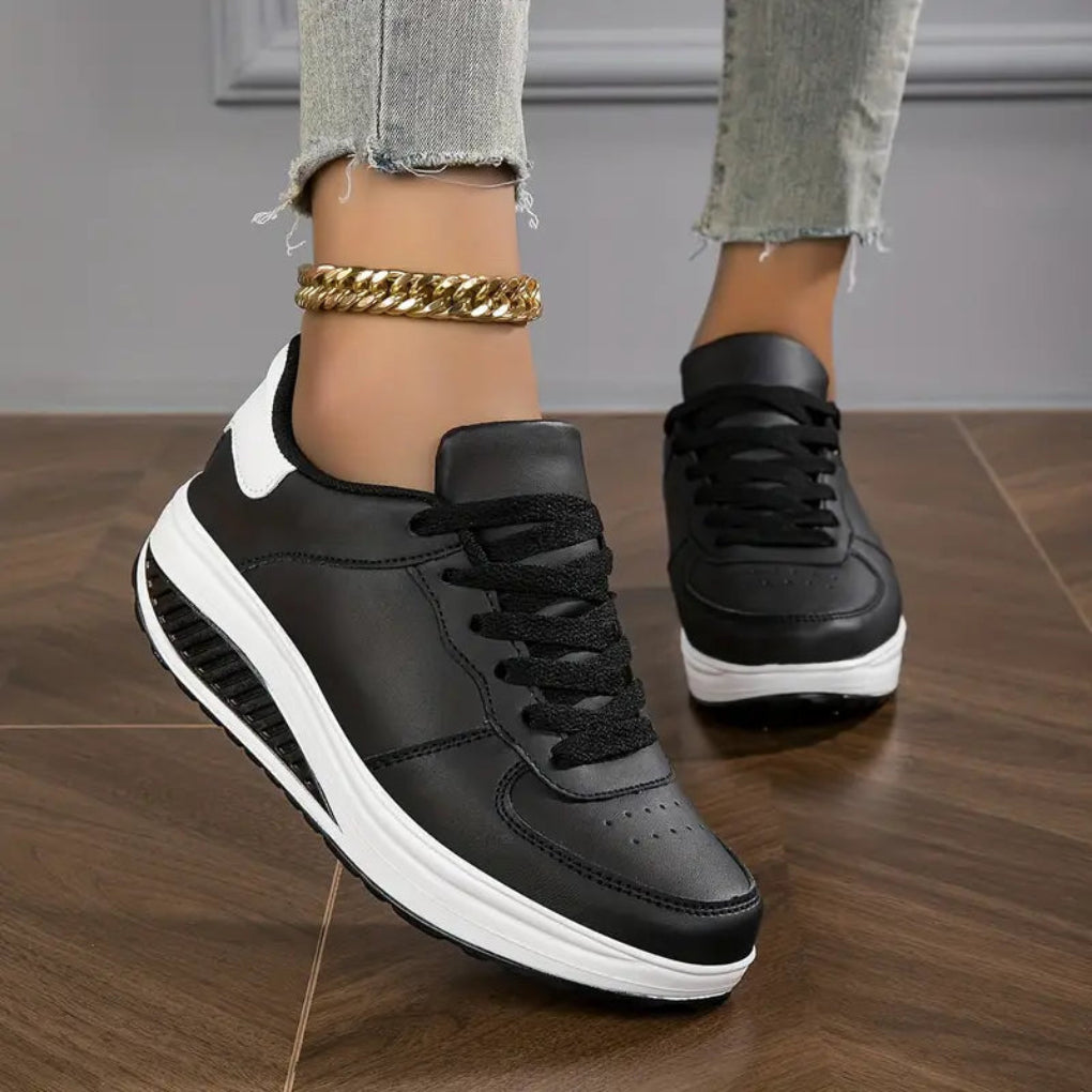 Damen-Plateauschuhe aus PU-Leder