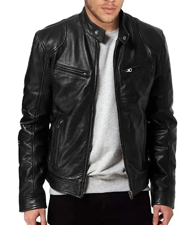 Robuste Motorradjacke aus Leder für Herren
